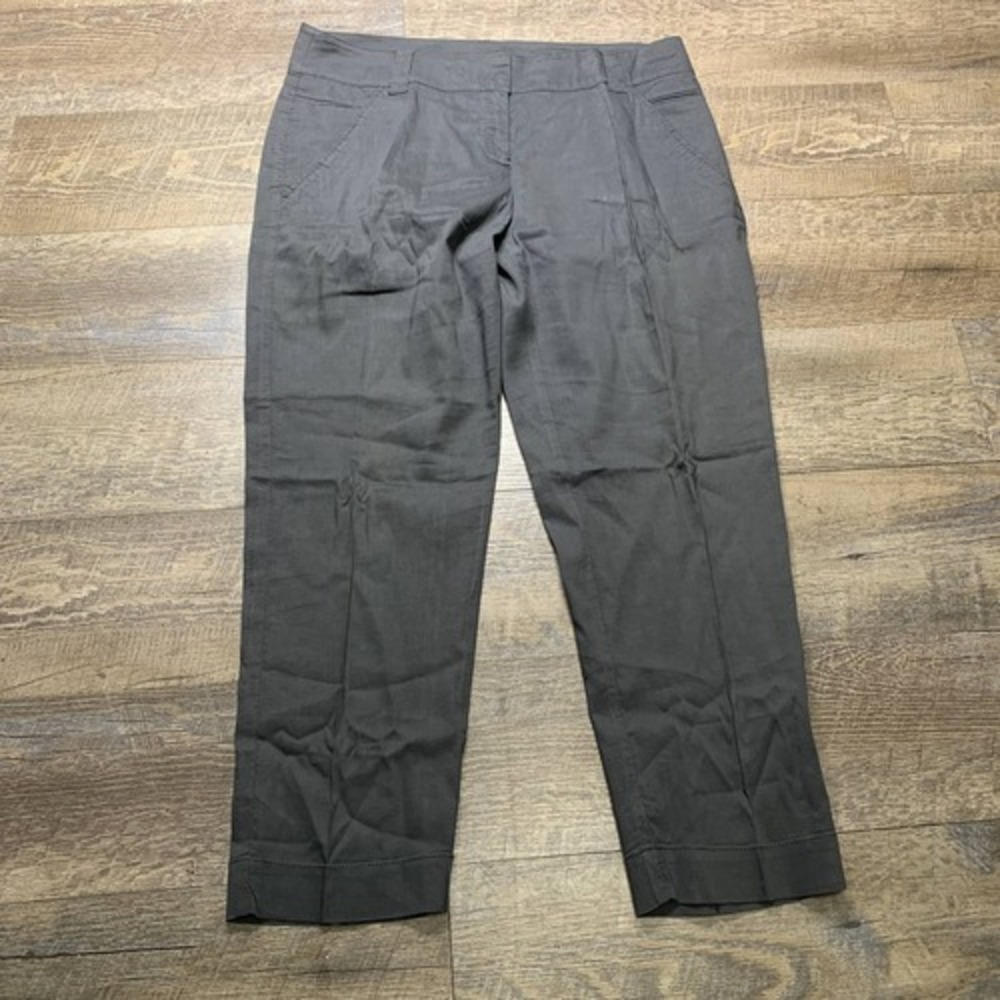 Eileen Fisher Womens Pants Size 10 Gray Cropped Pockets‎ Mid Rise Pockets